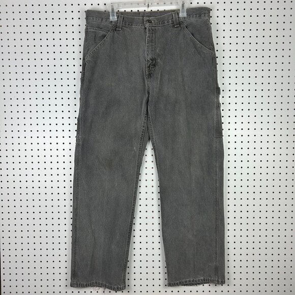 Y2K Faded Glory Carpenter Jeans 38x32 Work Wear Hammer Gray Distressed Skate 90s - Picture 6 of 9